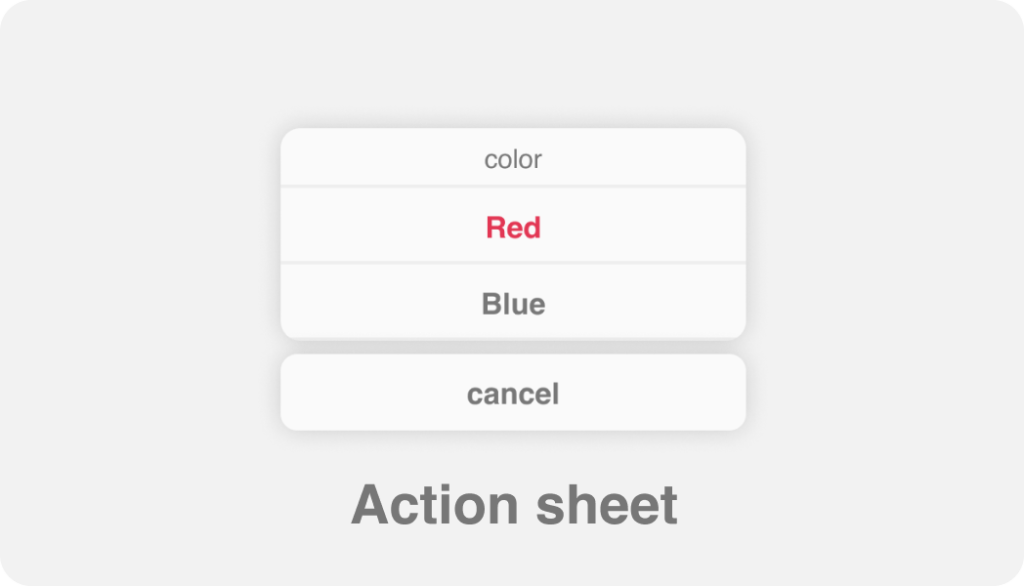 Action sheet